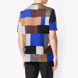 Summer Mens Casual T Shirts , Multi Color Block T Shirt Size XS-XXXXXL
