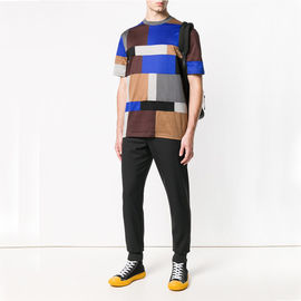 Summer Mens Casual T Shirts , Multi Color Block T Shirt Size XS-XXXXXL